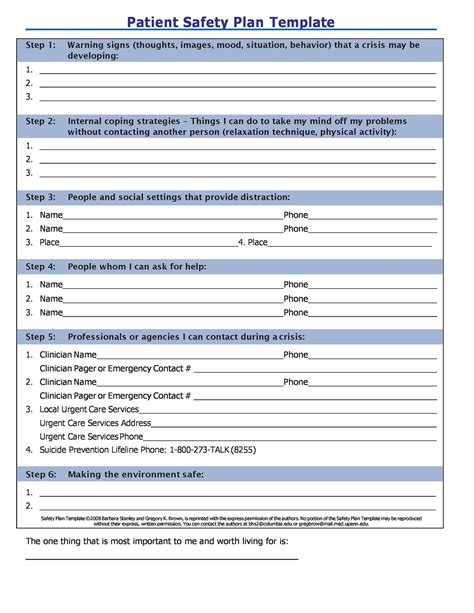Safety Plan Template