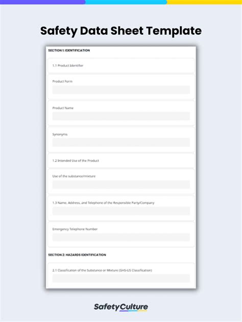 Safety Sheet Template