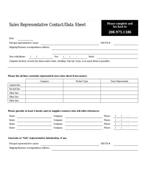 Sales Contact Template