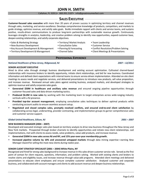 Sales Executive Resume Template