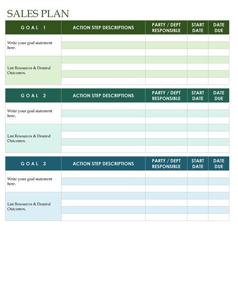 Sales Plan Templates