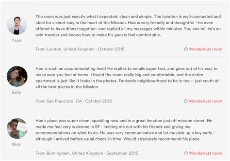 Sample Airbnb Guest Review Template