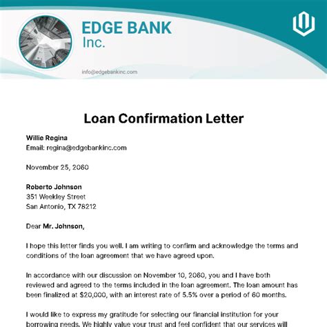 Sample Bank Loan Completion Letter