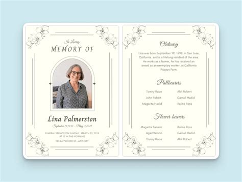 Sample Funeral Program Template