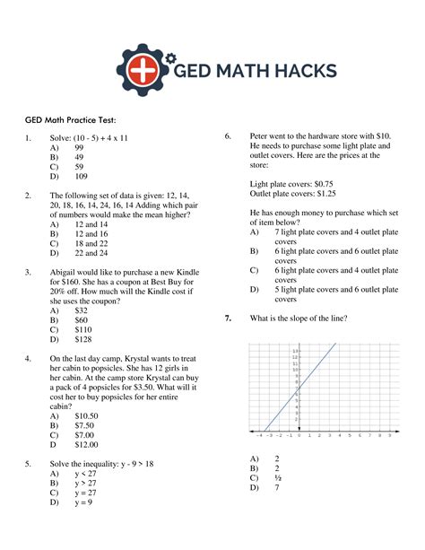 Sample Ged Test Printable