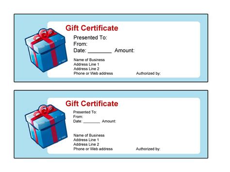 Sample Gift Card Template