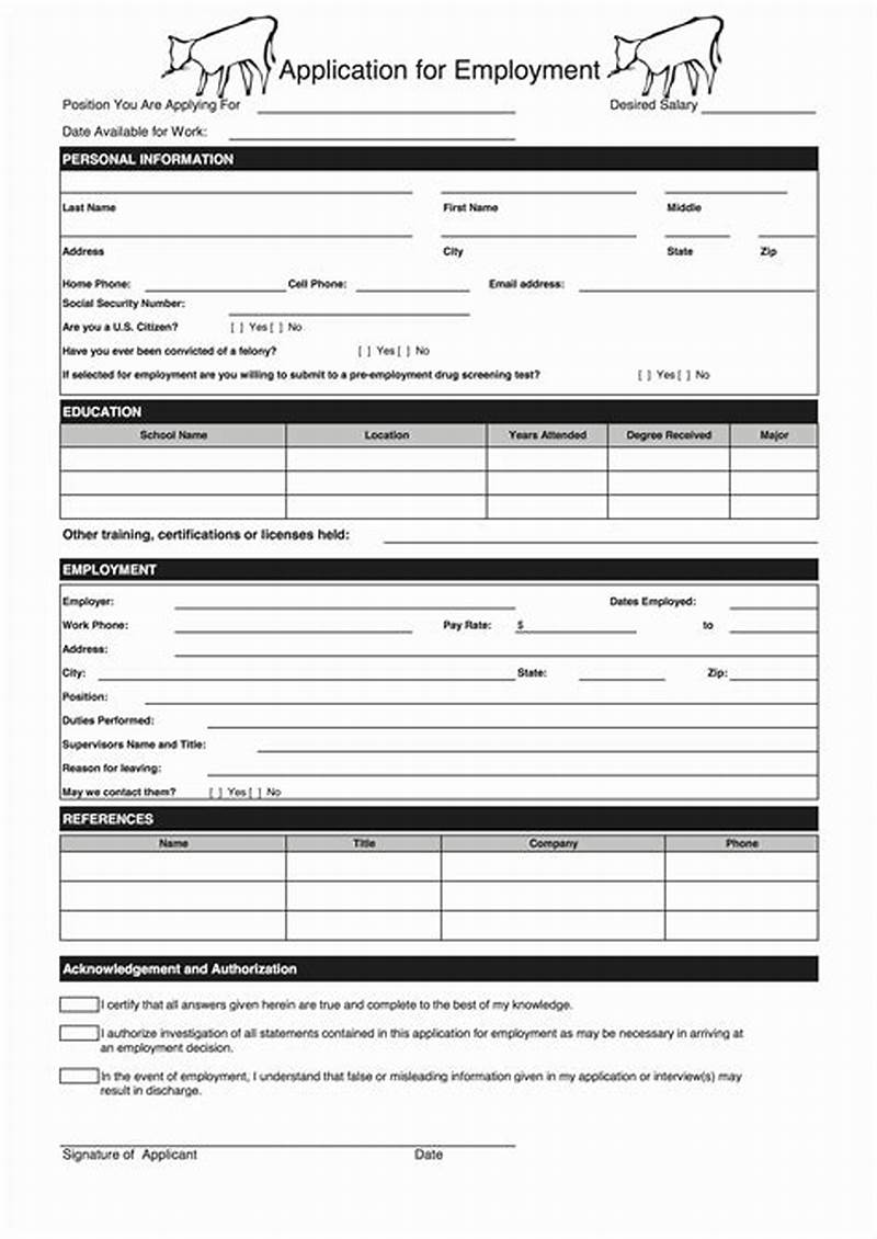 Sample Job Applications Printable