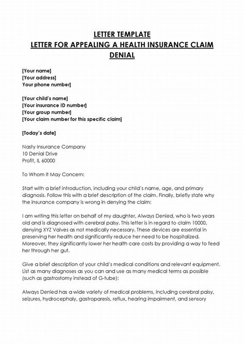 Sample Letter Disputing Insurance Claim Denial
