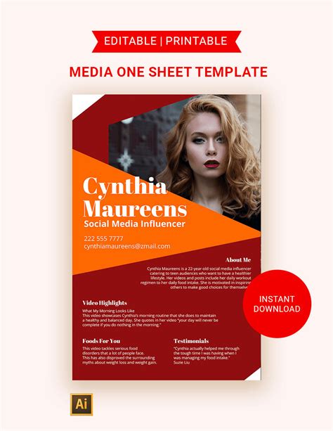 Sample One Sheet Template