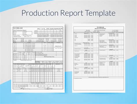 Sample Production Report Template