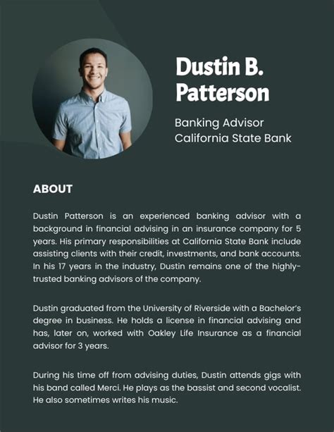 Sample Professional Bio Template