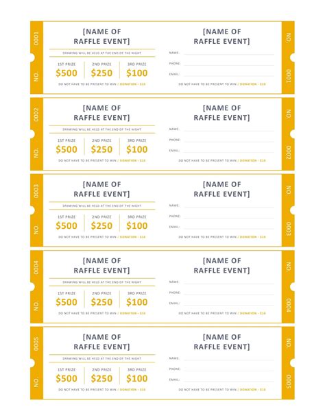 Sample Raffle Ticket Template Free