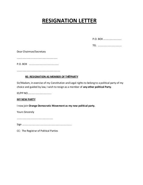 Contoh Format Surat Pengunduran Diri Partai Politik (DOC)