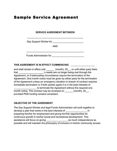 Sample Service Agreement Template