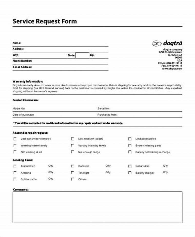 Sample Service Request Form