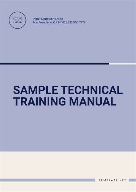 Sample Training Manual Template