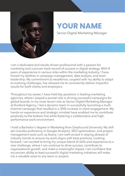 Sample Work Biography Template