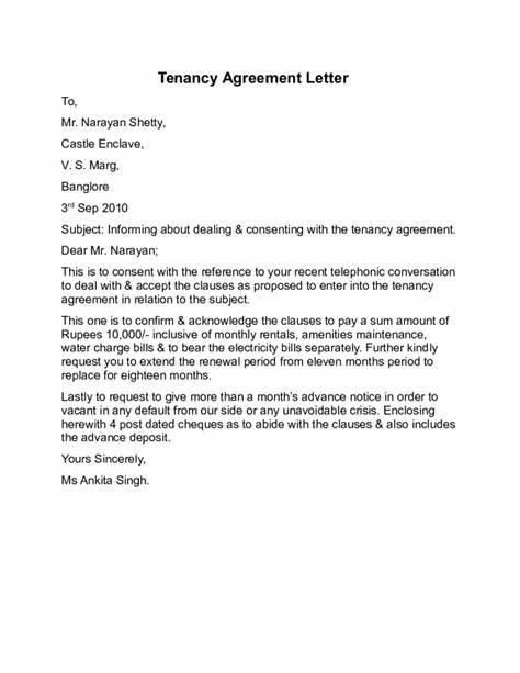 New agreement letter form 974