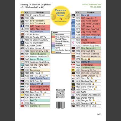 Samsung Tv Channel Guide Printable
