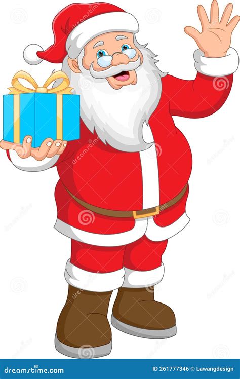Santa Claus holding a gift