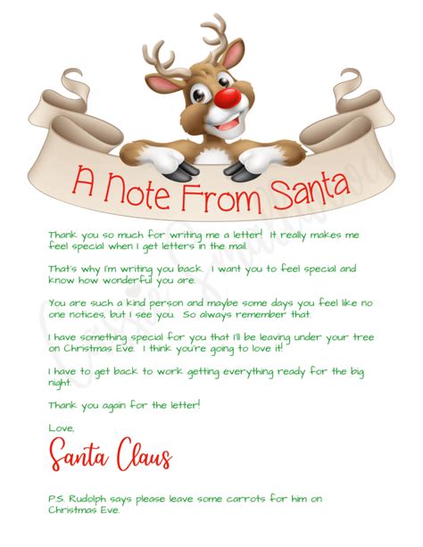 Santa Response Letter Template
