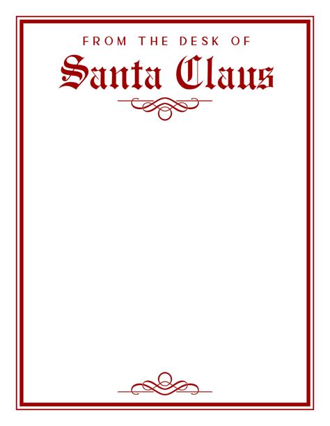 Santa Stationary Printable