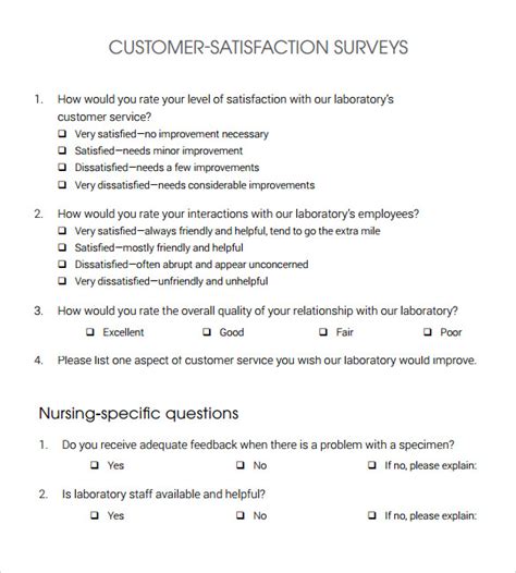Satisfaction Survey Templates