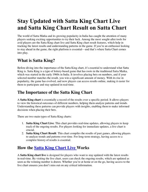 Satta King Live Chart