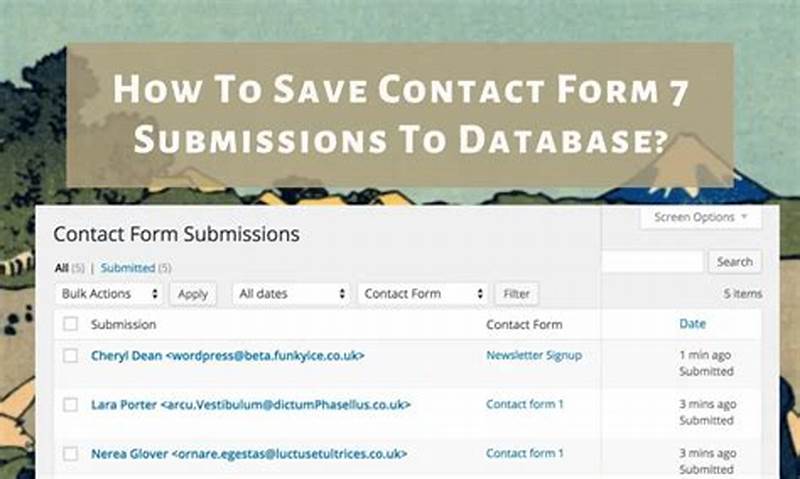 Save Contact Form 7 Data To Database