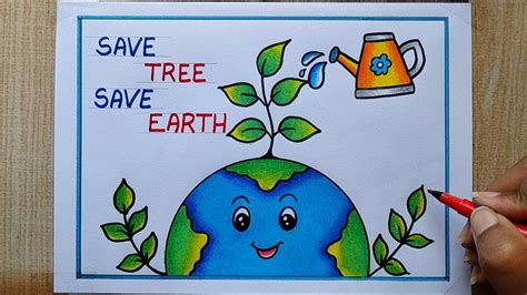 Save Earth Poster Drawing Easy