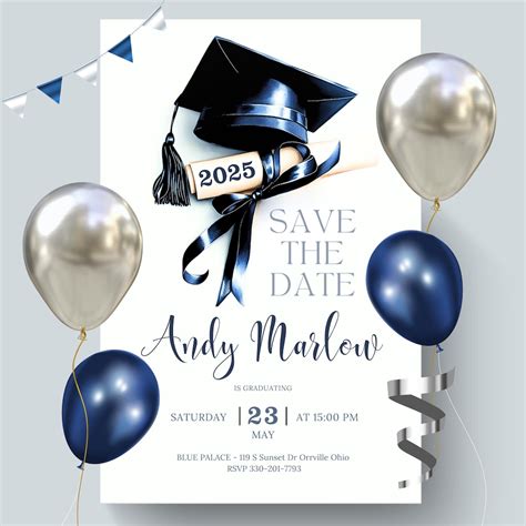 Save The Date Graduation Templates Free