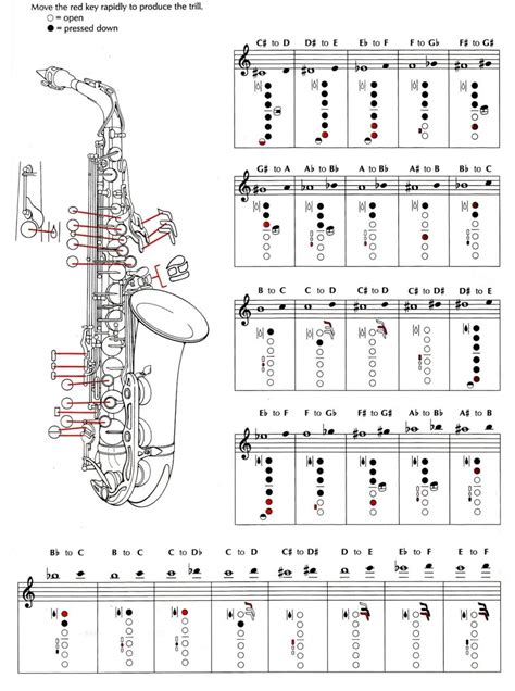 Saxophone Notes And Finger Chart