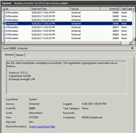 Schannel Event Logging