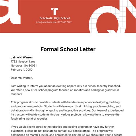 Contoh Surat Sekolah