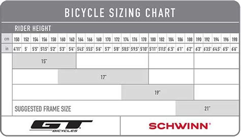 Schwinn Sizing Chart
