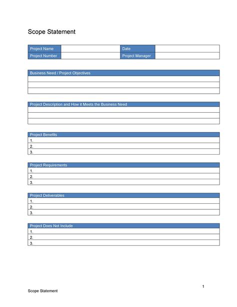 Scope Documents Template