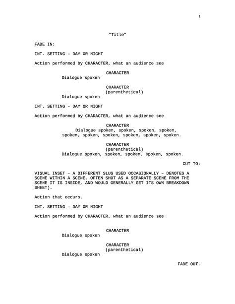Screenplay Docs Template