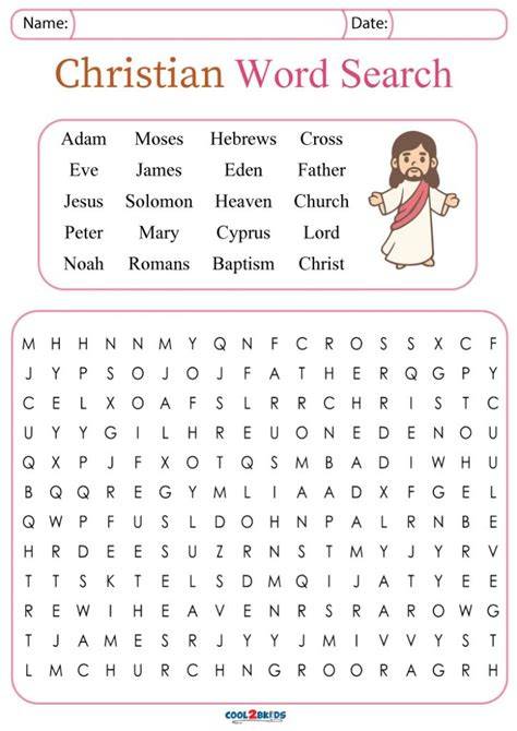 Search And Find Christian Worksheets Free Printable For Kids