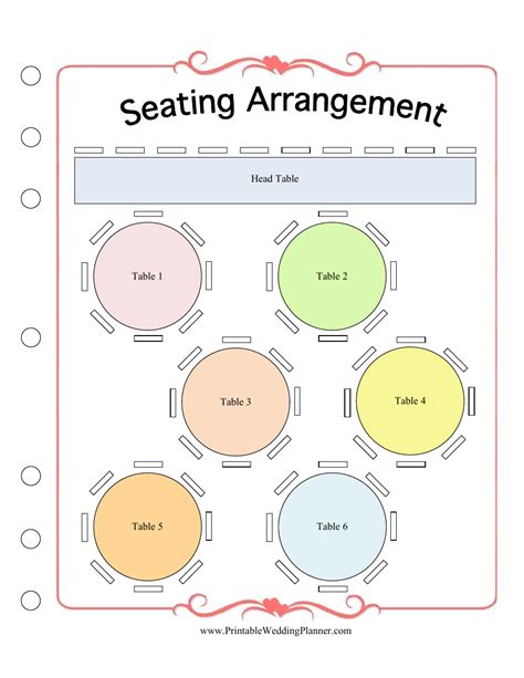 Seating Arrangement Template Wedding