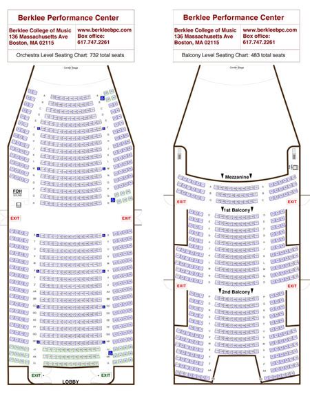 Seating Chart Berklee Performance Center