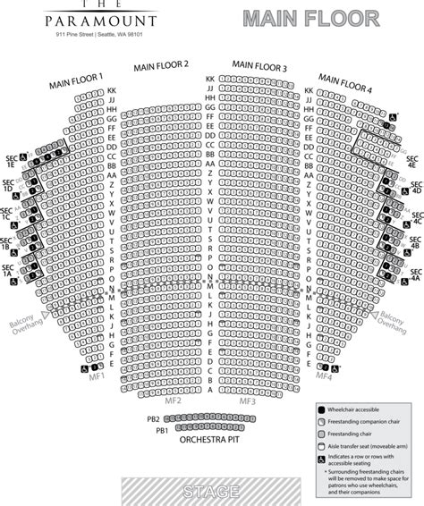 Seating Chart Paramount Seattle