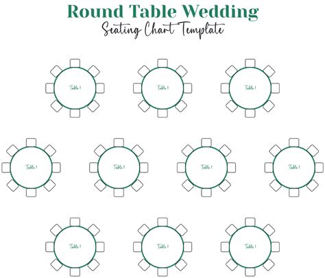 Seating Chart Table Template