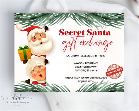 Secret Santa Invite Template