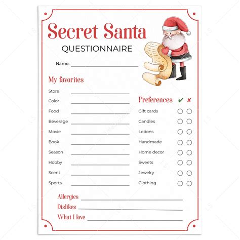 Secret Santa Template For Office