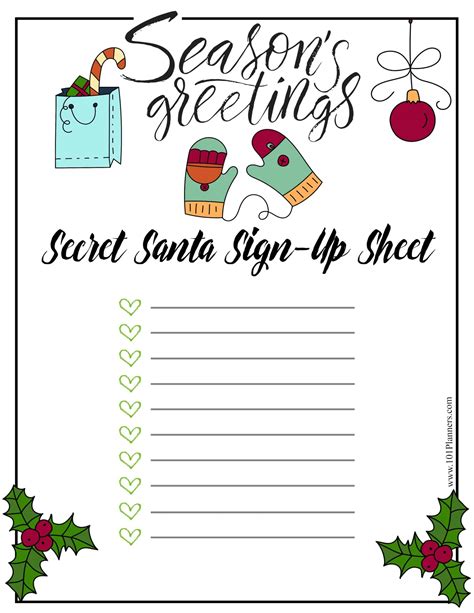 Secret Santa Word Template
