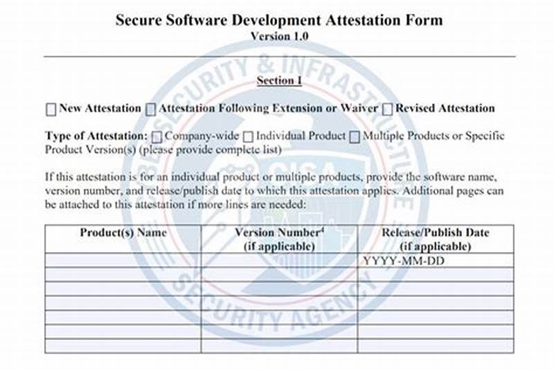 Secure Software Development Attestation Form