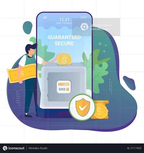 Secure money transfer illustration