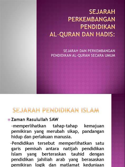 Sejarah Pendidikan Al-Quran