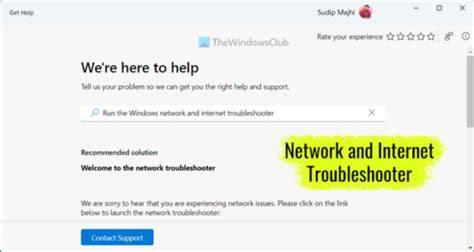 Select Network Troubleshooter Option