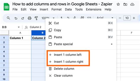 Select Columns in Google Sheets